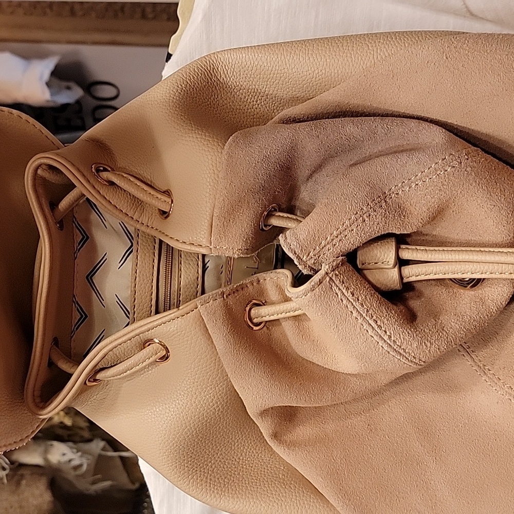 Tan Suede Backpack - Picture 3 of 5